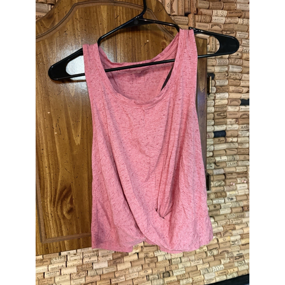 Calia Criss Cross Front Athleisure Tank Top Speckled Pink Size M